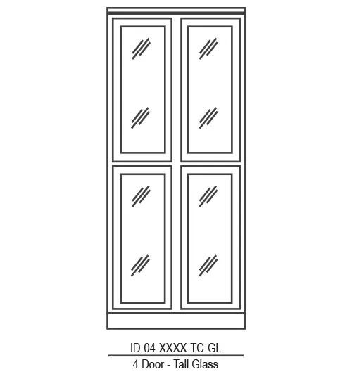 Tall Cabinet w/ 4 Glass Doors