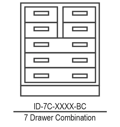 7 Drawer Combination Base Cabinet