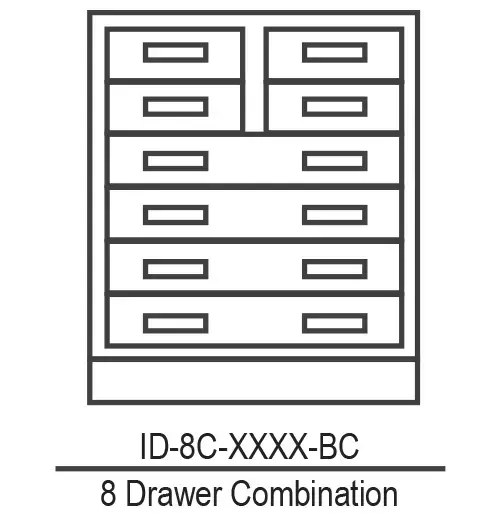 8 Drawer Combination Base Cabinet
